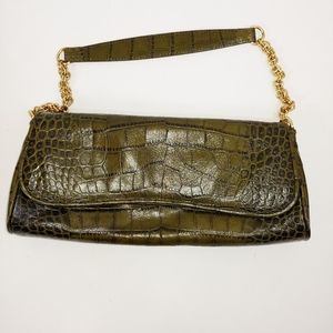NWOT Ann Taylor Alligator Print Leather Clutch